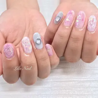 ネイル モチの良さ◉ フィルインネイル♡のネイルデザイン