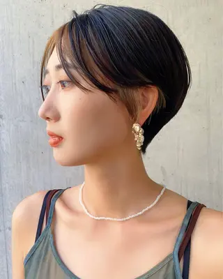 ショート カラー 似合わせレイヤー/ ケアパーマ/高倉のヘアスタイル