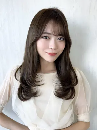 セミロング 顔周り/くびれヘア 韓国ヘア💕風間るなのヘアスタイル