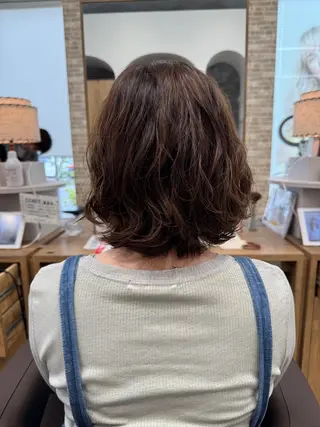 ミディアム カラー パーマ 佐藤留唯 似合わせ×アレンジのヘアスタイル