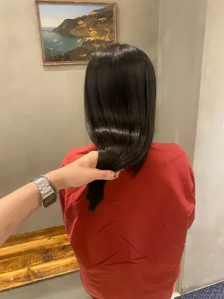 セミロング 新宿/顔周りカット +レイヤー＝しずく♩のヘアスタイル