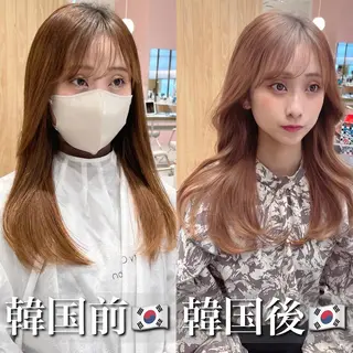 ミディアム カラー ヘアアレンジ 顔周り特化/韓国ヘア /レイヤー/吉野幸大のヘアスタイル