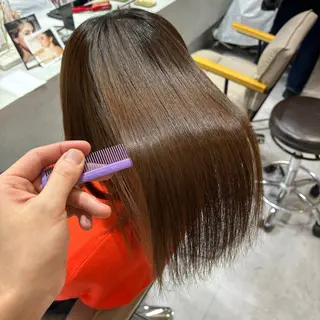 セミロング 縮毛矯正 特化アツシのヘアスタイル