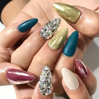 ネイル 渋谷／チップ長さ出し 👑アプレgel-xのネイルデザイン
