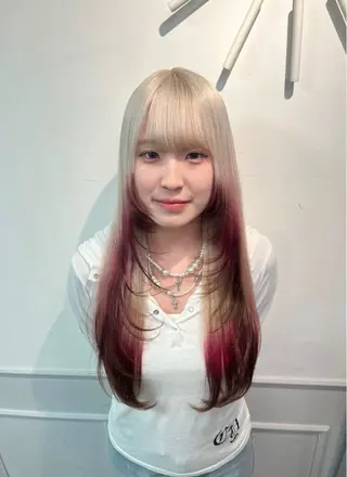 ロング カラー デザインカラー🍬✨ 透明感カラー✨ナナのヘアスタイル