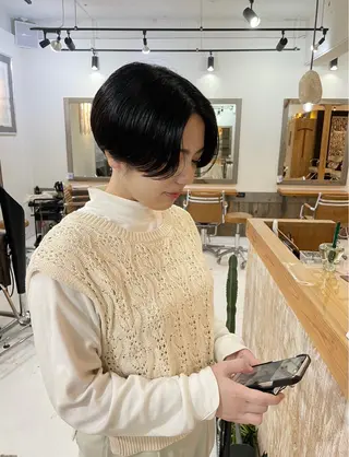 ショート カラー ケアカラー×髪質改善 🌙OKUBO🌙のヘアスタイル