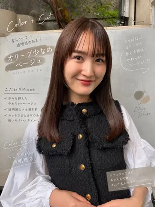 ロング カラー ボブ×レイヤーカット 透明感カラー/Fuuのヘアスタイル
