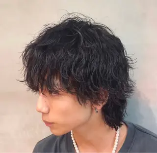 セミロング パーマ ヘアアレンジ メンズ fifth 石川 凪のヘアスタイル