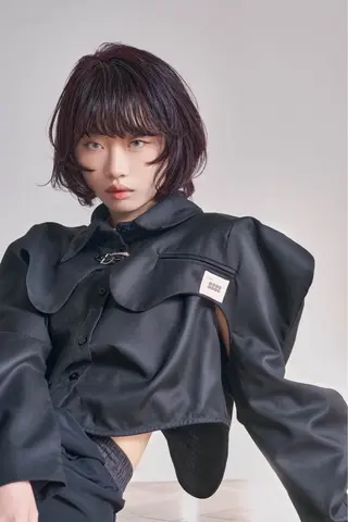 ショート アレンジ透明感カラー 縮毛矯正　銀座　濱田のヘアスタイル
