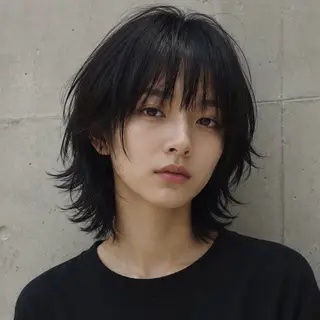 ショート ウルフ/レイヤー/ ブリーチカラーのヘアスタイル