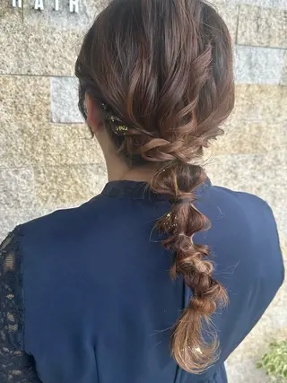 ロング カラー ヘアアレンジ recipe 黒木 彩那のヘアスタイル