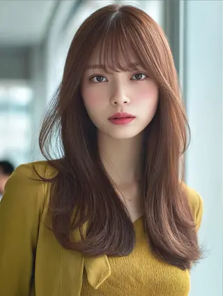 ロング カラー 韓国×艶ハイトーンが かわいい✨️リオ🍒のヘアスタイル