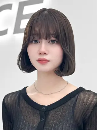 ミディアム カラー ヘアアレンジ 縮毛矯正🤍 盛れるボブ/ひかりのヘアスタイル