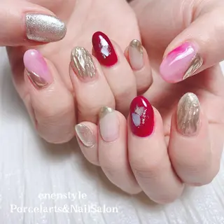 ミディアム ネイル 🐾enen style 🐾のネイルデザイン
