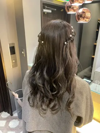 ヘアアレンジ ブリーチなしWカラー ヘアセット菜希のヘアスタイル