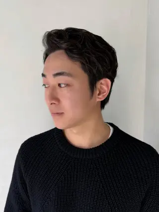 ショート カラー パーマ ヘアアレンジ メンズ 【毛流れヘア】 人気No.1/ユウキのヘアスタイル
