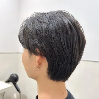 パーマ メンズ 曲がる縮毛矯正/メン ズカット髪質改善のヘアスタイル