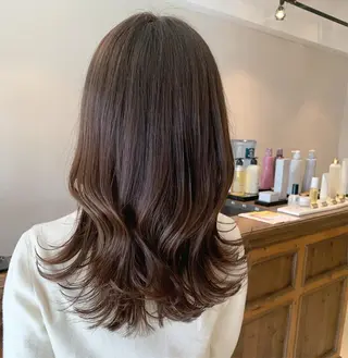 ミディアム カラー 透明感カラー✂︎ /縮毛矯正/YUKAのヘアスタイル