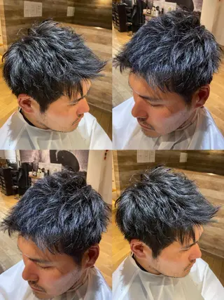 ショート カラー パーマ ヘアアレンジ メンズ 🔥メンズパーマ 特化 渡辺一翔のヘアスタイル