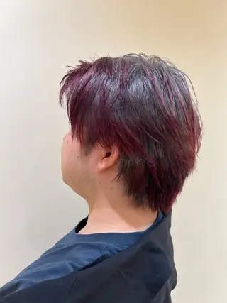 カラー メンズ フェザーパーマ 村上俊輔のヘアスタイル
