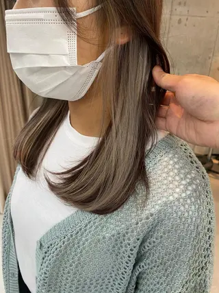 ロング カラー ヘアアレンジ 美髪矯正 韓国レイヤーのヘアスタイル