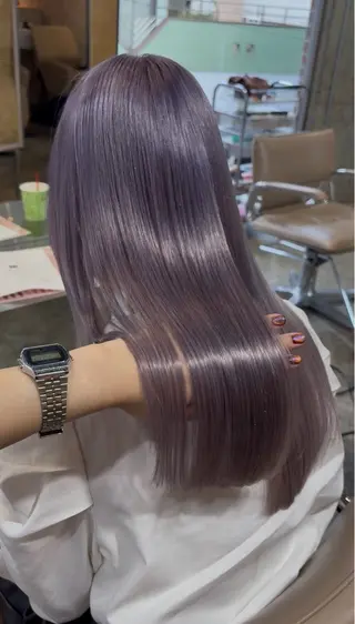 ミディアム カラー 艶ハイトーン/ボブ ラベンダーカラー🪄のヘアスタイル
