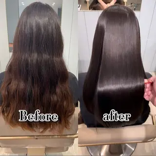 ロング 梅田縮毛矯正◻︎髪質 改善◻︎細見 了眞のヘアスタイル