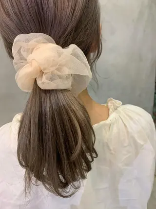 セミロング カラー wakana/ 柔らかベージュカラーのヘアスタイル