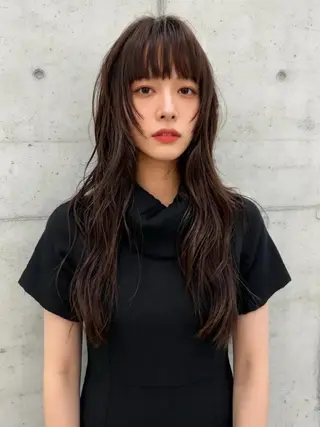 ロング カラー ウルフカット 811 大阪梅田 ウルフのヘアスタイル