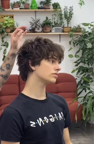 ミディアム パーマ メンズ レタッチ原宿 あいのヘアスタイル