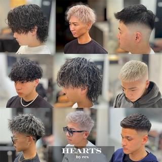 ショート パーマ メンズ 角田 凌のヘアスタイル