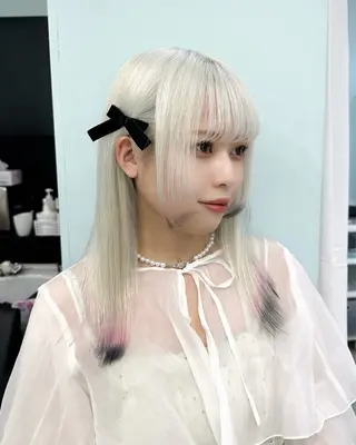 セミロング カラー 🌙町田色落ち特化｜ 🌙れいのヘアスタイル