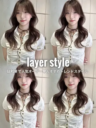 ロング カラー ヘアアレンジ 大宮縮毛矯正🩵 レイヤー 佐藤和のヘアスタイル