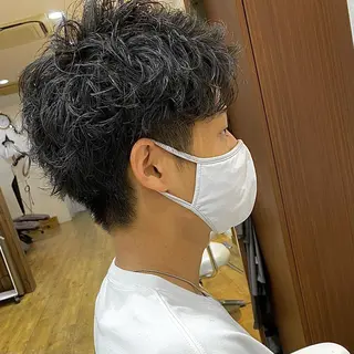 ショート パーマ メンズ 原田 涼矢のヘアスタイル