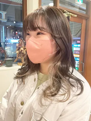 セミロング カラー 清水 ちひろ ✄トップスタイリストのヘアスタイル