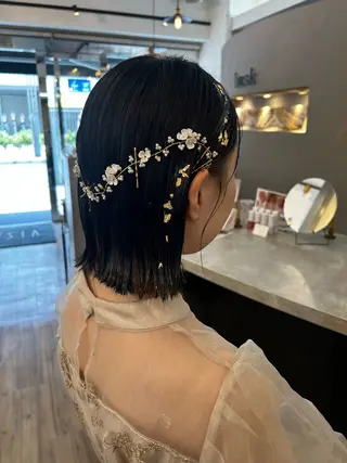 ミディアム ヘアアレンジ ブリーチ/ヘアセット 🪞🌙minamiのヘアスタイル