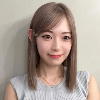 ミディアム ほの/ブリーチモデル 🎀/艶カラー‎のヘアスタイル