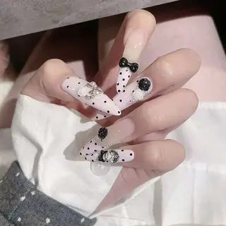 ロング 波 なみのネイルデザイン