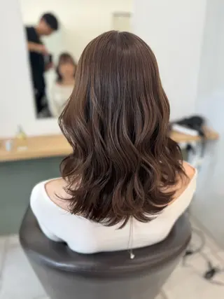 ロング カラー 赤み消し韓国ヘア レイヤー縮毛🤍渡邉のヘアスタイル