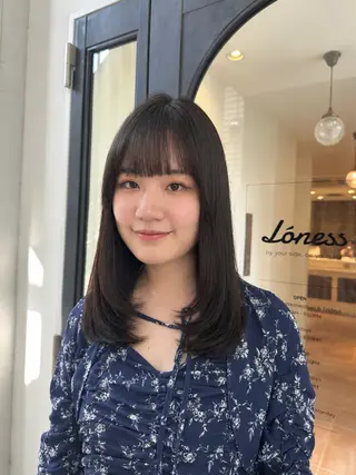 セミロング カラー ヤスマルユイカ 髪質改善/透明カラーのヘアスタイル