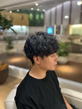ショート パーマ メンズ 梅田茶屋町メンズ 専門美容師 山元一平のヘアスタイル