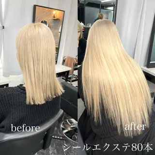 ロング カラー エクステ🩵ブリーチ 韓国ヘア🩵KAEのヘアスタイル