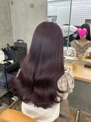 ロング カラー 🌷ラベンダーピンク 顔まわり🌷ねいろのヘアスタイル