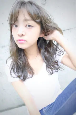 ミディアム カラー パーマ 逗子葉山 ナオイカイラのヘアスタイル