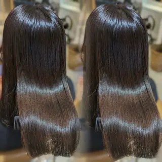 ロング カラー 髪質改善/縮毛矯正/ レイヤーカットななこのヘアスタイル