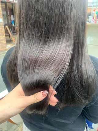 セミロング カラー ハブヘアー ハブヘアーのヘアスタイル