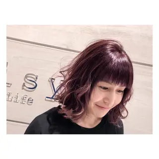 ミディアム カラー 佐藤 結花のヘアスタイル