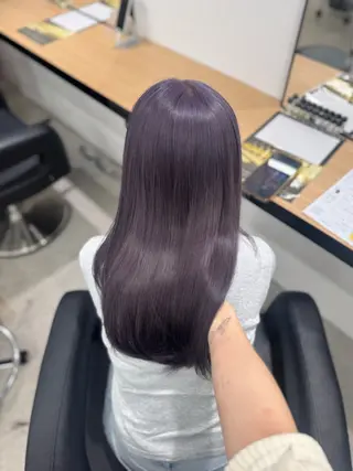 セミロング カラー ヘアアレンジ 🤍淡色ピンク&ラベ ンダーYUKI🤍のヘアスタイル