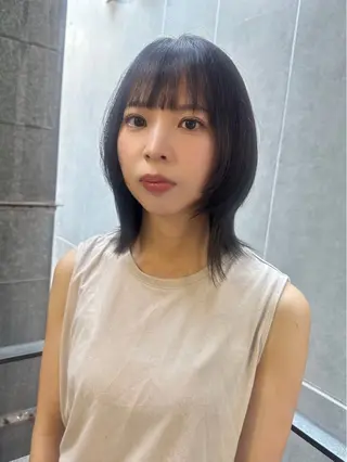 ミディアム カラー ヘアアレンジ 髪質改善/韓国風 レイヤー/田村祐樹のヘアスタイル