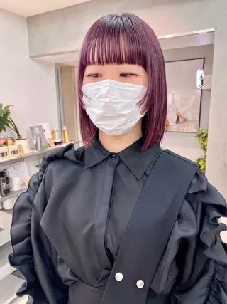 ショート カラー ヘアアレンジ ボブ/透明感ベージュ 🫧クルミ🌟のヘアスタイル